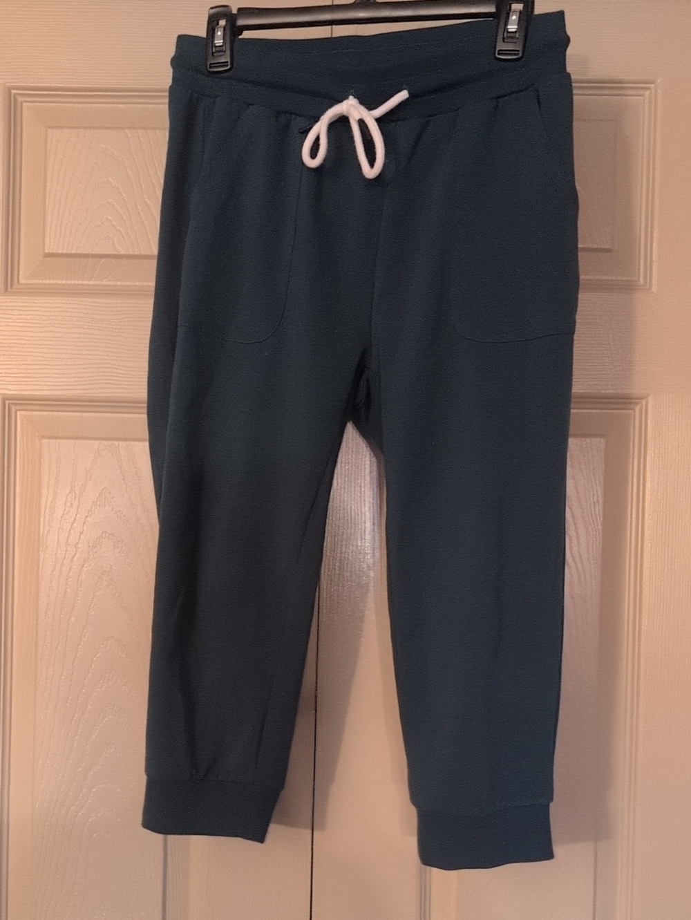 Women’s Drawstring Capris with Patch Pockets Ocean Blue Color